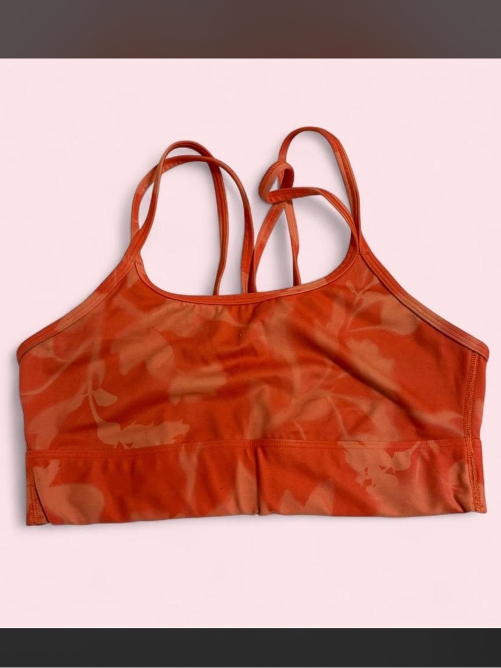All in Motion Orange Floral Sports Bra Size S